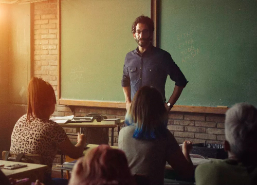 Imatge de la pel.lícula, El suplente, dirigida per Diego Lerman rodada amb professors i alumnes reals. 