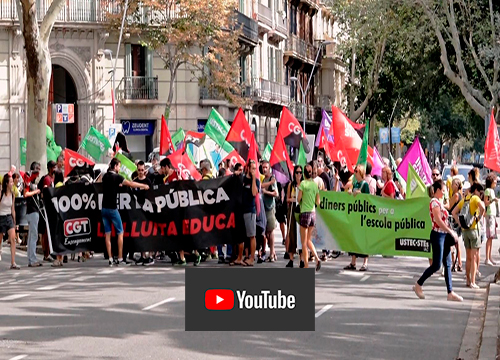 Acceso a las entrevistas durante la manifestación en nuestro canal Youtube. Fuente INÈDIT AGENCIA