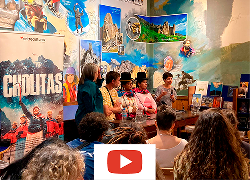 Acceso al reportaje y a las entrevistas de dos cholitas que están en España promocionando el documental. Fuente INÈDIT Agencia