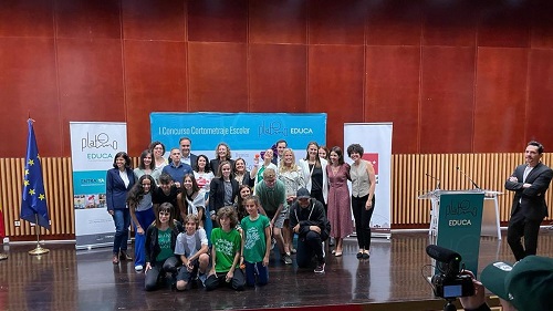 Finalistas del I Concurso de Cortometrajes Escolares organizado por Platino Educa. 